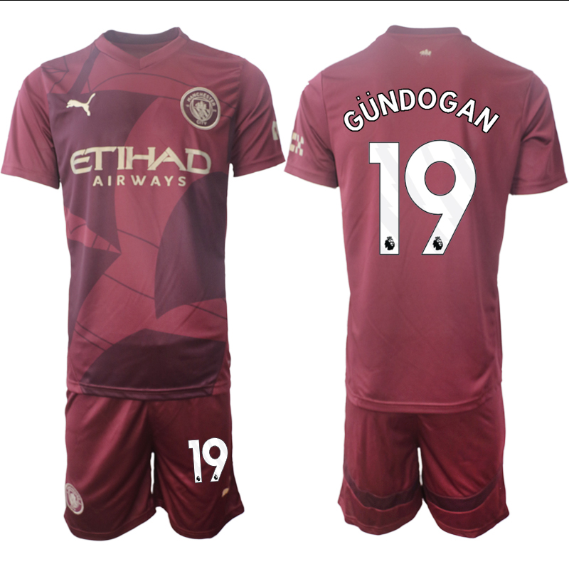 Men 2024-2025 Club Manchester City away red 19 Soccer Jerseys